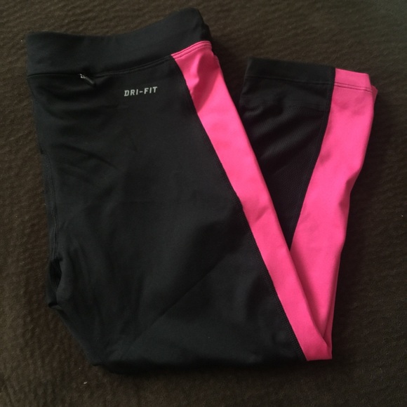 Nike Dri-Fit Black and Hot Pink Leggings
