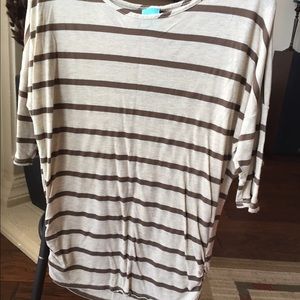 Brown and Cream Stripped Top