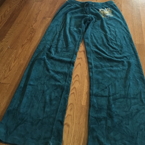 Juicy couture velour teal track pants