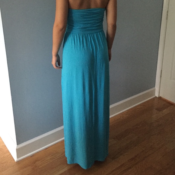 Turquoise strapless dress - Picture 2 of 2