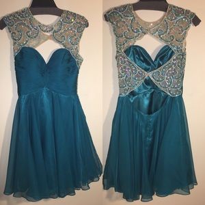 Mori Lee Blue Homecoming Dress