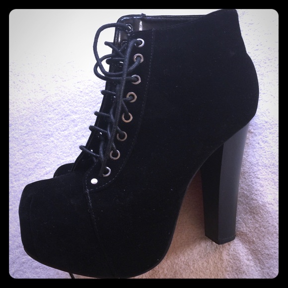 Black platform boots