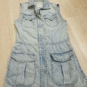 Denim Cargo Dress/Vest