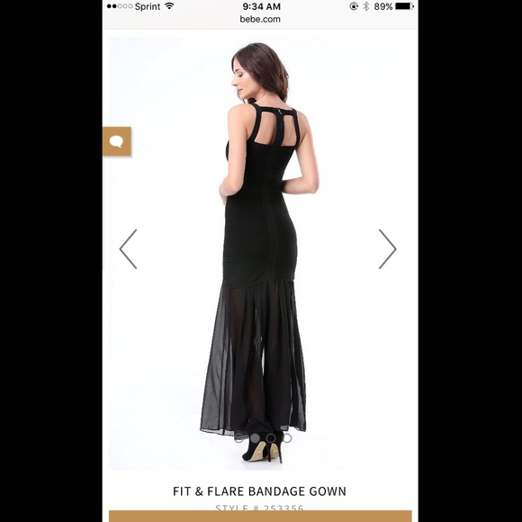 Bebe black elegant bandage gown