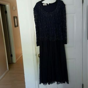Navy blue evening gown