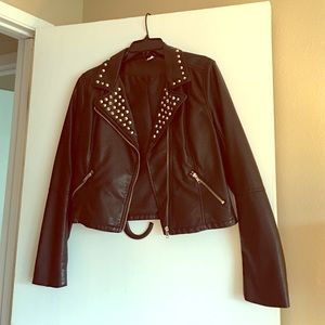 H and M leather studded jacket