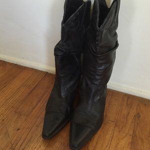 Steve Madden Black Sloutchy Cowboy Boot