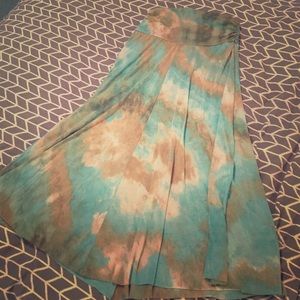 Tie-dye maxi skirt OR strapless dress