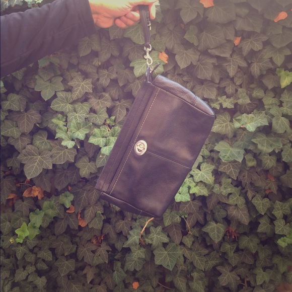 Coach black clutch bag