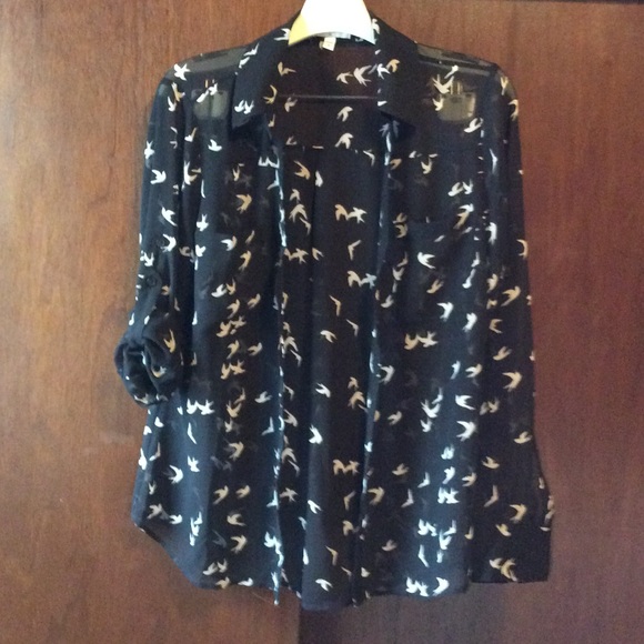 Black top with white birds