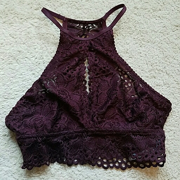 High-Neck Keyhole Aerie Bralette