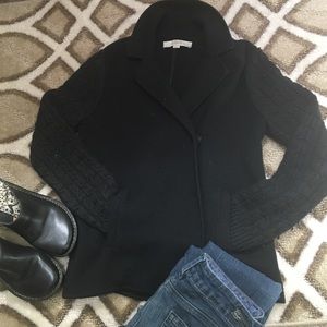 Black cable knit sweater