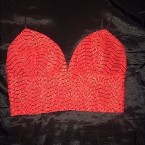 Red bebe crop top