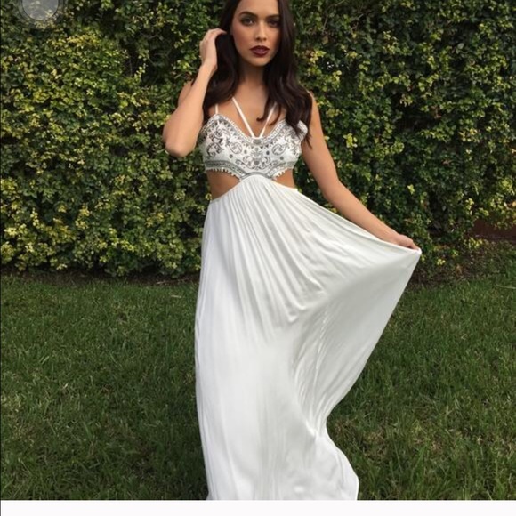 White cutout dress