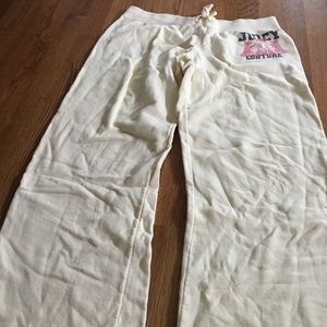 Juicy couture soft yellow Cotton track pants.