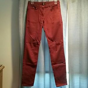 Maroon skinny jeans