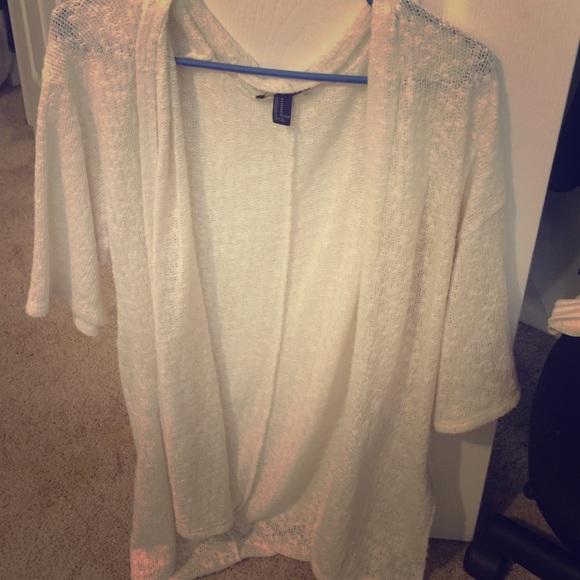 Forever 21 cream mesh cardigan