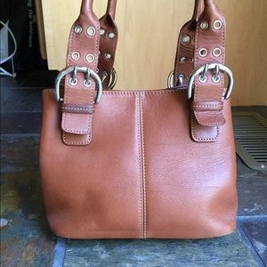 Clarks leather purse. Tan. Like new!