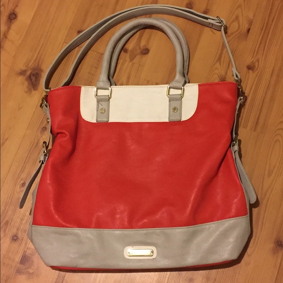 Burnt orange/white/grey Steve Madden bag