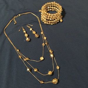Necklace, bracelet, and earring set