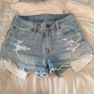 Ripped high waisted shorts