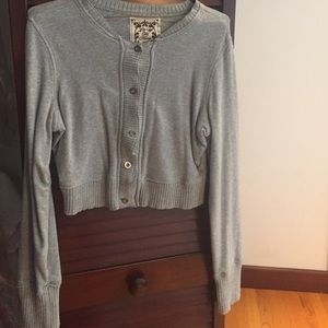 Cropped cotton bomber cardigan