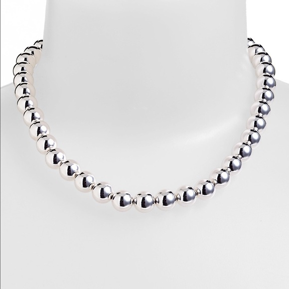 Lauren Ralph Lauren Silver Bead Necklace NWOT