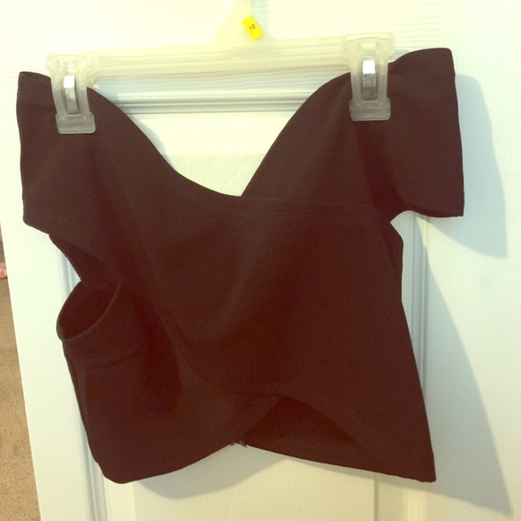 Urban outfitters black off the shoulder crop top