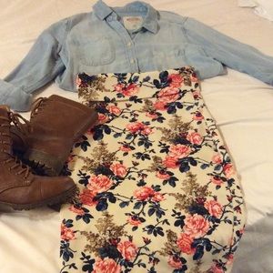 Floral Agnes&Dora pencil skirt