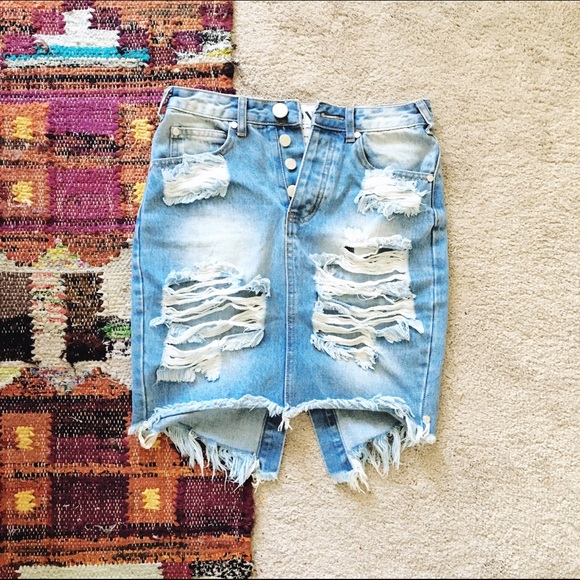 One Teaspoon Denim Skirt