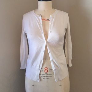 Cherokee white scoop neck button up cardigan