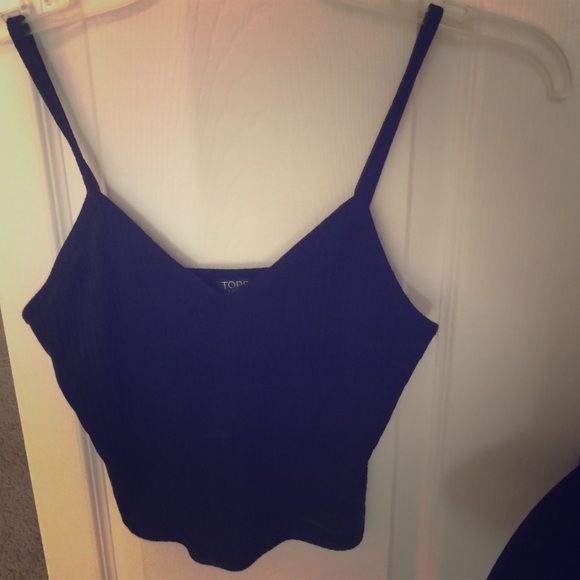 Top shop ribbed black crop top