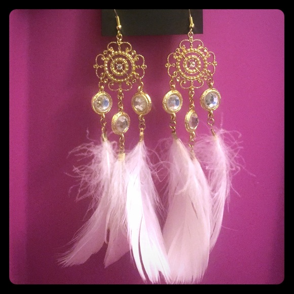 Beautiful feather earrings