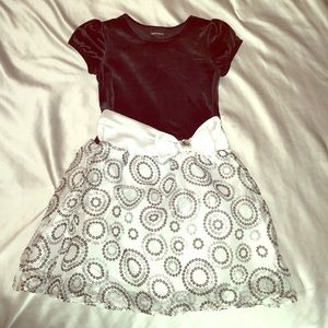 Black and white glitter formal dress