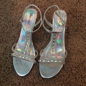 Rhinestone silver heels