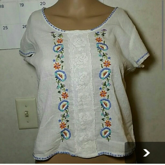 🚫 100% cotton embroidery lace top