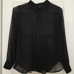 Sheer black and white polka dot Blouse