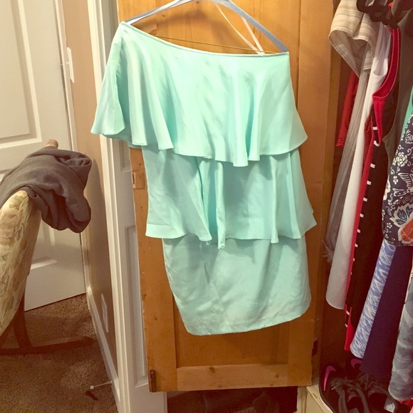 Annie Griffin silk one shoulder dress