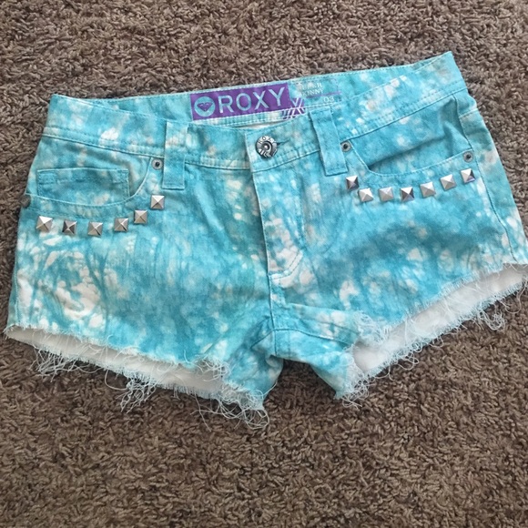 ROXY tie dye custom cut off shorts