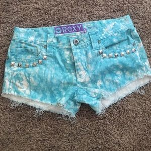 ROXY tie dye custom cut off shorts