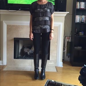 Express top with lace detail