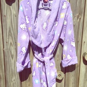 Purple hello kitty bath robe