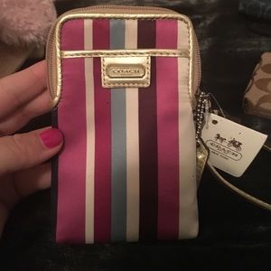 Coach wristlet-striped