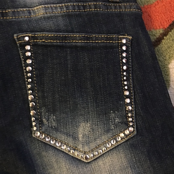 Denim Jeans with rhinestones, studs and pearls. - Picture 2 of 4