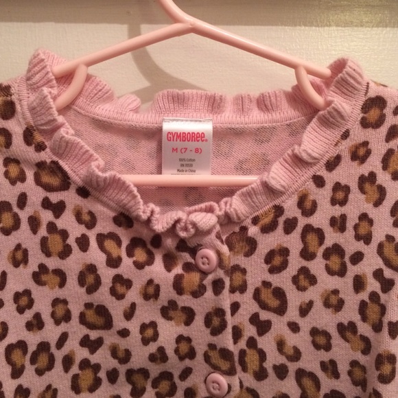 Pink cheetah print cardigan