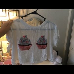 Cupcakes white crop top