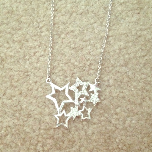 silver multi star necklace