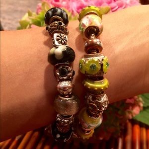 Black and Green Charm Bracelets