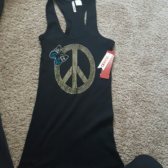 Black rhinestone racer back