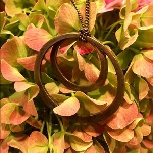 Gold Double Hoop Necklace